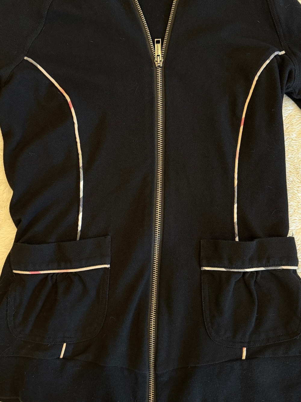 Burberry Black Hooded Zip-Up Sweater - Picture 2 of 9